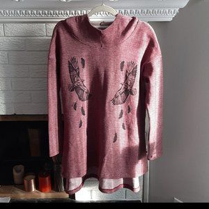 Women's Pina Handmade Printed Hoodie Poncho Size S